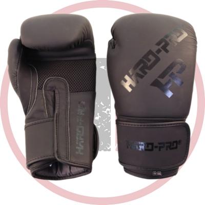 Боксерские перчатки HARD-PRO Black-Leather-102NF